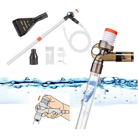 Aquarium Gravel Cleaner Siphon Fish Tank Vacuum Cleaner for Absorb Dirt Wash San - Picture 1 of 6